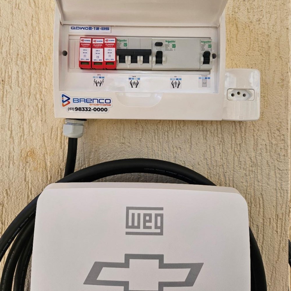 Wallbox WEG WEMOB Wall instalado pela Brenco